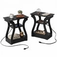 thumbnail image 4 of CONCETTA 3-Tier End Table Set of 2 with Charging Station, Slim Side Table with USB Ports & Outlets, Modern Nightstand for Small Spaces, Living Room, Bedroom, Black, 4 of 9