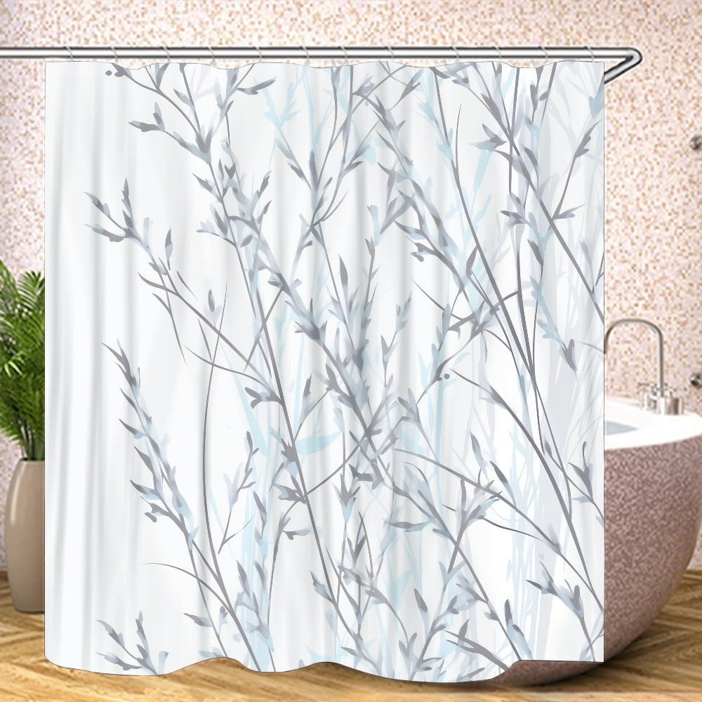 Leaves Shower Curtain Set,Tree Branch Shower Curtains for Bathroom