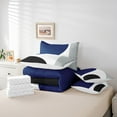thumbnail image 4 of Erosebridal Modern Abstract Bed in a Bag King Size, Black White Gray Navy Blue Bed Set Lightweight 7pcs, 4 of 5