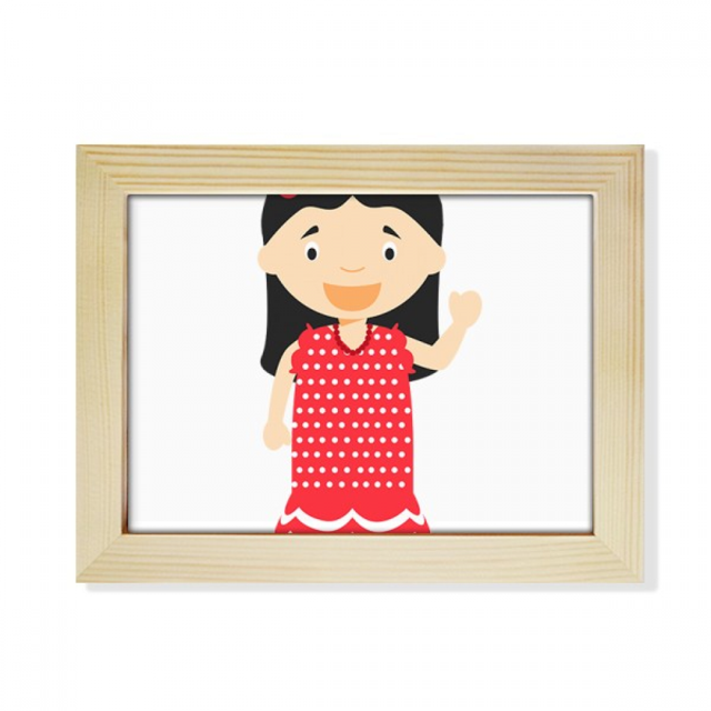 Flower Red Dress Spain Cartoon Desktop Photo Frame Picture Art Decoration Painting 6x8 inch
