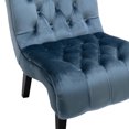 thumbnail image 5 of Morden Accent Chair, Armless Living Room Chair with Curved Backrest, Button Tufted Velvet Upholstered Leisure Chair with Solid Wood Legs, Single Sofa Chair for Bedrooom Apartment Office, Light Blue, 5 of 7