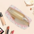 thumbnail image 4 of Unique Bargains 1 Pc Heart Bow Print Style Drawstring Makeup Bag for Vacation Pink Polyester, 4 of 5