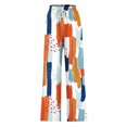 thumbnail image 4 of WFJCJPAF 2024 New Product Clearance！ Khaki Pants for Women Plus Size,Women's Fashionable Striped Printed Drawstring Wide Leg Pants - Orange L, 4 of 4