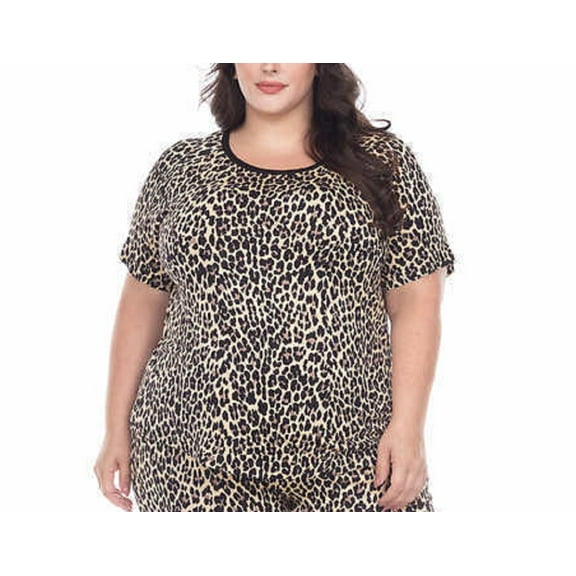 Honeydew Womens 1-Piece Printed Pajama Top Only,1-Piece, Small, Natural Leopard