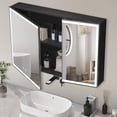thumbnail image 4 of Yamissi Bathroom Mirror Cabinet with LED Lights | Anti-Fog | Wall Mounted | 900x600mm | Black, 4 of 10