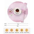 thumbnail image 6 of 13 Inch Round Placemats Set of 6, Pink Summer Coastal Non Slip Heat Insulation PP Table Mats, Modern Ocean Waves Starfish Shell Washable Place Mats for Kitchen Dining Party Table Decor, 6 of 7
