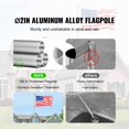 thumbnail image 2 of 20FT Telescoping Flagpole Kit, Heavy Duty Aluminum Alloy Flag Pole, 3 Modes, w/3x5 American Flag & Accessories - Outdoor Ground Display, 2 of 7