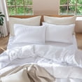 thumbnail image 3 of MooMee Pillowcases 100% Washed Cotton Linen Like Textured Envelope Closure Set of 2 (Bright White, Queen), 3 of 5