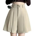thumbnail image 4 of Women Pleated Skirts with Shorts Elastic Waist Uniform Plus Size Tennis Casual Skirt Beige Xxl, 4 of 6