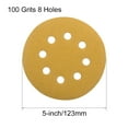 thumbnail image 2 of Uxcell 100 Grits 8-Holes Sanding Discs Hook and Loop Wet Dry Sandpaper Sander Aluminum Yellow 15pcs, 2 of 5