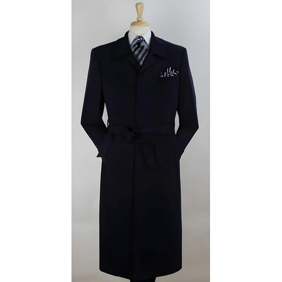 Mens Full Length Length Top Coat - Navy