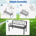 thumbnail image 2 of Gymax Garden Bench Metal Frame w/ Ergonomic Armrest Load Patio Black, 2 of 4