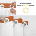 thumbnail image 5 of Orange Stripes No Hook Shower Curtain Waterproof, Bathroom Curtains with Snap in Liners and See Through Top Window, Simple Orange White Texture Hotel Style Bathtub Curtains Shower 66"Wx72"L, 5 of 8
