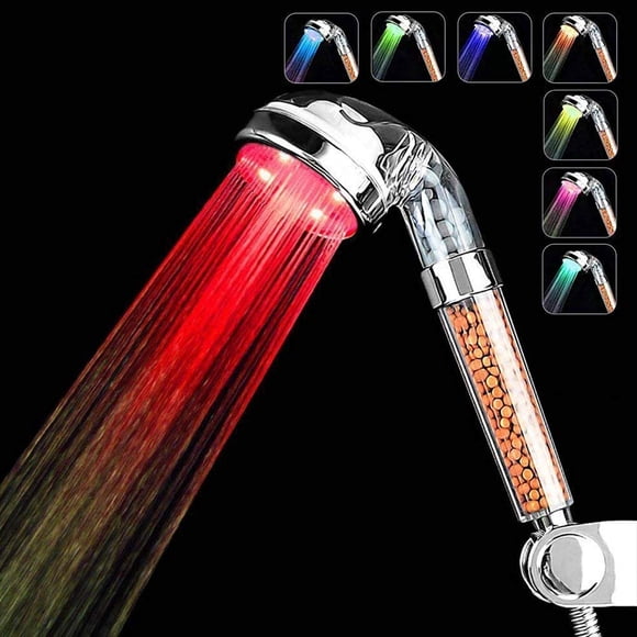 Led Shower Head, High Pressure Handheld Shower Head with 7 Color Changing Lights Water Saving Filter Showerhead for Dry Skin and Hair