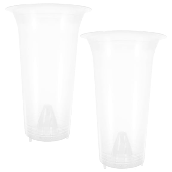 AURARMLET Set of 2 Tall Clear Plastic Plant Supports with Simple Design for Gardening and Flower Pot Decoration