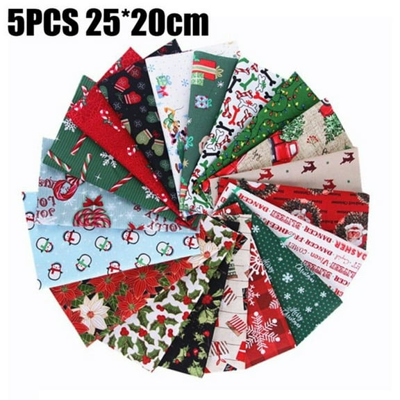 AFQH Christmas Patterned Cotton Fabric Print Quilting Fabric Cloth for Christmas Sewing Patchwork DIY Yard Christmas Series Cotton Fabric Printed Cloth Sewing Quilting Fabrics