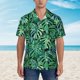 thumbnail image 2 of Balery Monstera Leaves Camisas hawaianas de manga corta para hombre, camisas playeras de corte holgado, camisas de vacaciones con botones,Medium, 2 of 7