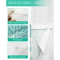 thumbnail image 3 of No Hook Shower Curtain with Snap in Liner, Summer Gradient Teal Ocean Coral Coastal Hotel Shower Curtains for Bathroom, Washable Shower Curtain Liner Set with Mesh Top Window, 66"x72", 3 of 6