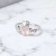 thumbnail image 3 of JEWELSBYASAILOR Hello Kitty Statement Ring / 6 MM lab Grown Rose Quartz Ring / Animal Lover's Jewelry / 925 Streling Silver, 3 of 4