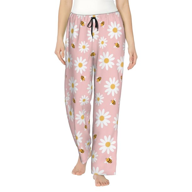 Balery Daisy And Bee Pantalones de pijama para mujer, pijamas ultraligeros, pantalones de estar por casa-Small