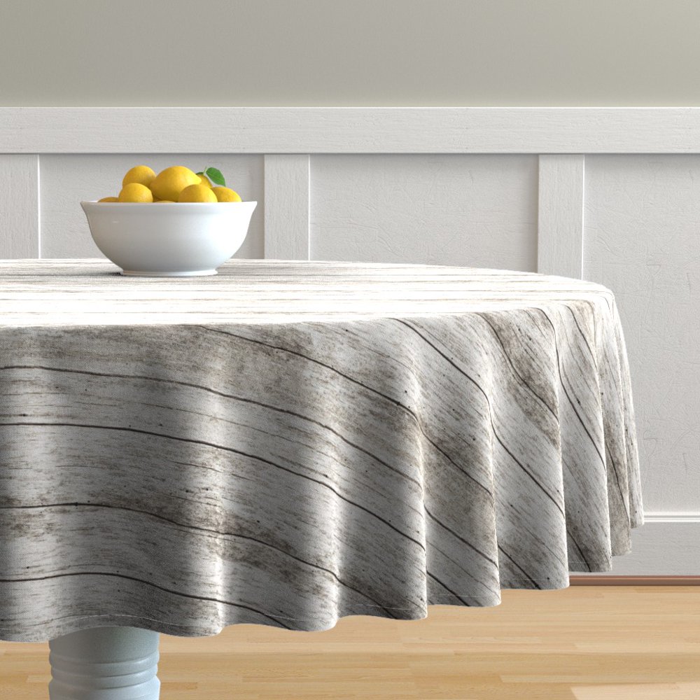 Round Tablecloth Wood Grain Light Brown Modern Home Woodgrain Cotton