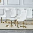 thumbnail image 1 of Noble House Modern style white PU dining chairs (6 per box) - featuring a mesh backrest design, 1 of 10