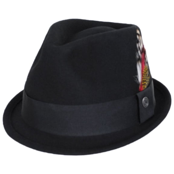 Dekker Crushable Wool Felt Trilby Fedora Hat - XXL - Black