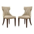 thumbnail image 1 of Manhattan Comfort Reine Cream and Walnut Faux Leather Dining Chair (Set of Two), 1 of 2