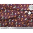 thumbnail image 3 of Soimoi polyester Crepe Fabric Leaves,Musical Instruments & Animals Kids Fabric Prints By Yard 52 Inch Wide, 3 of 3