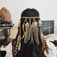 thumbnail image 4 of venda india de la forma de la pluma del hippie boho tejer plumas tocado de la cuerda del pelo Sunnimix Boho Tassel diadema, 4 of 8