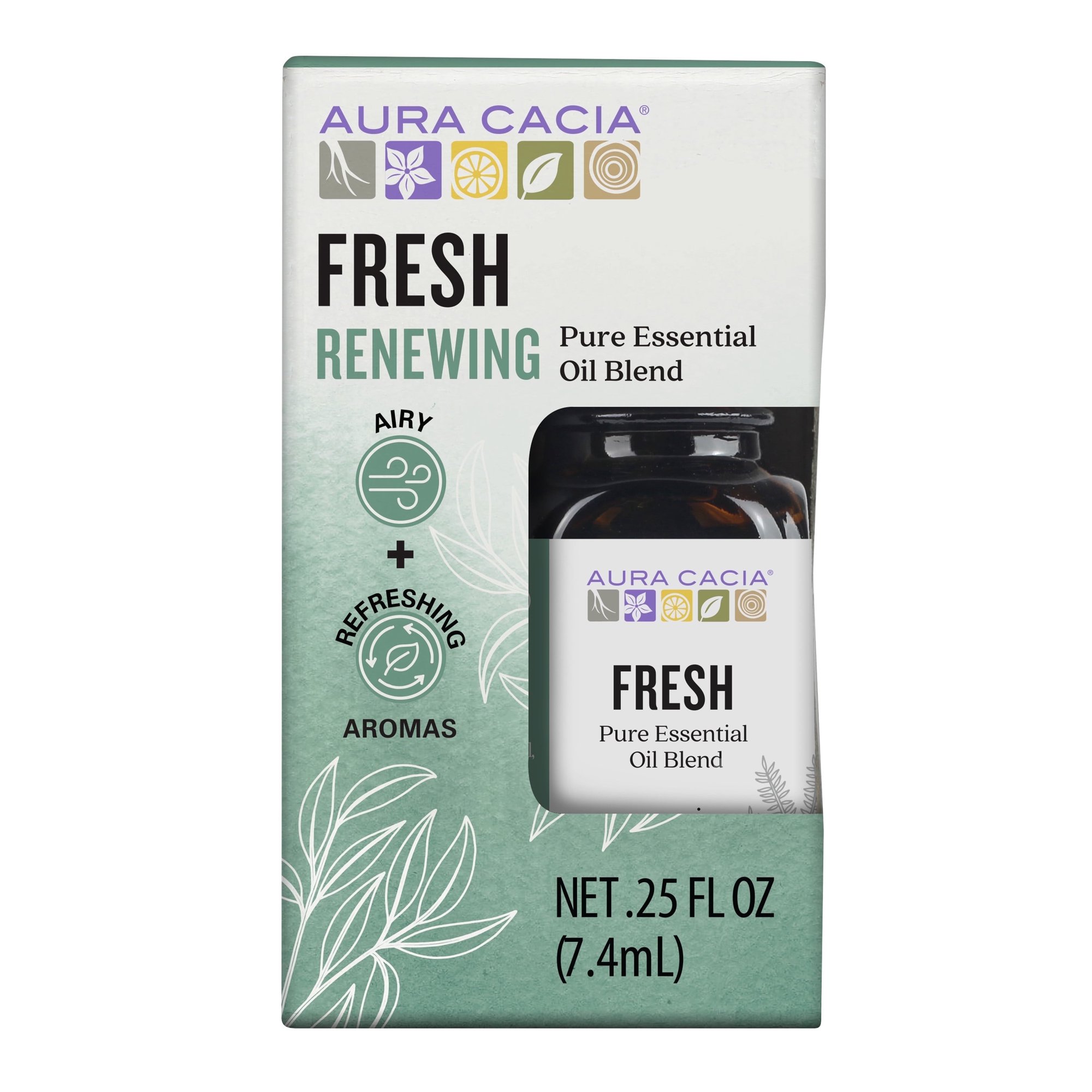 Aura Cacia Renewing Fresh Essential Oil Blend for Oil Diffusers, 0.25 fl oz