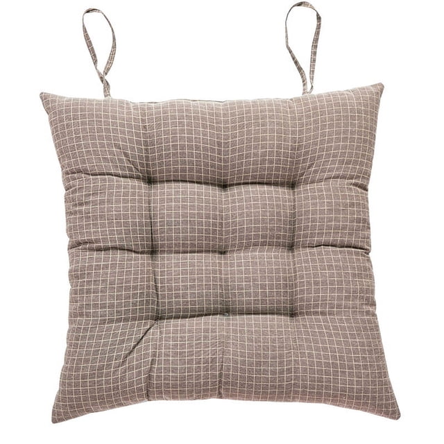 Nvzi Seat Cushion Dining Chair Pads with Ties, Square Non-Slip Thicken Light Brown 18x18
