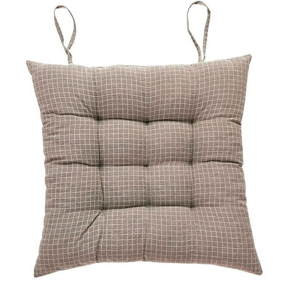Nvzi Seat Cushion Dining Chair Pads with Ties, Square Non-Slip Thicken Light Brown 16x16