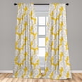 thumbnail image 5 of Ambesonne Yellow and White Curtains, Chamomiles, Pair of 28"x63", Yellow White and Brown, 5 of 5