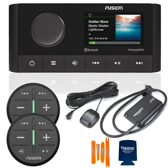 Fusion MS-RA210 Marine Entertainment System with (2) ARX70B Black Wireless Remotes, and SVX300v1 Sirius XM Tuner