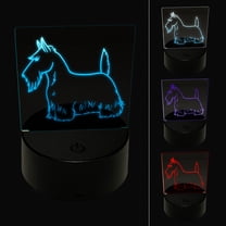 Serious Scottish Terrier Pet Dog LED Night Light Sign 3D Illusion Desk Nightstand Lamp