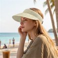 thumbnail image 4 of PRINxy Women's Roll-Up Wide Brim Straw Sun Visor Hat, Lightweight Portable UV Protection Hat for Summer Beach Hiking Activities Beige, 4 of 7