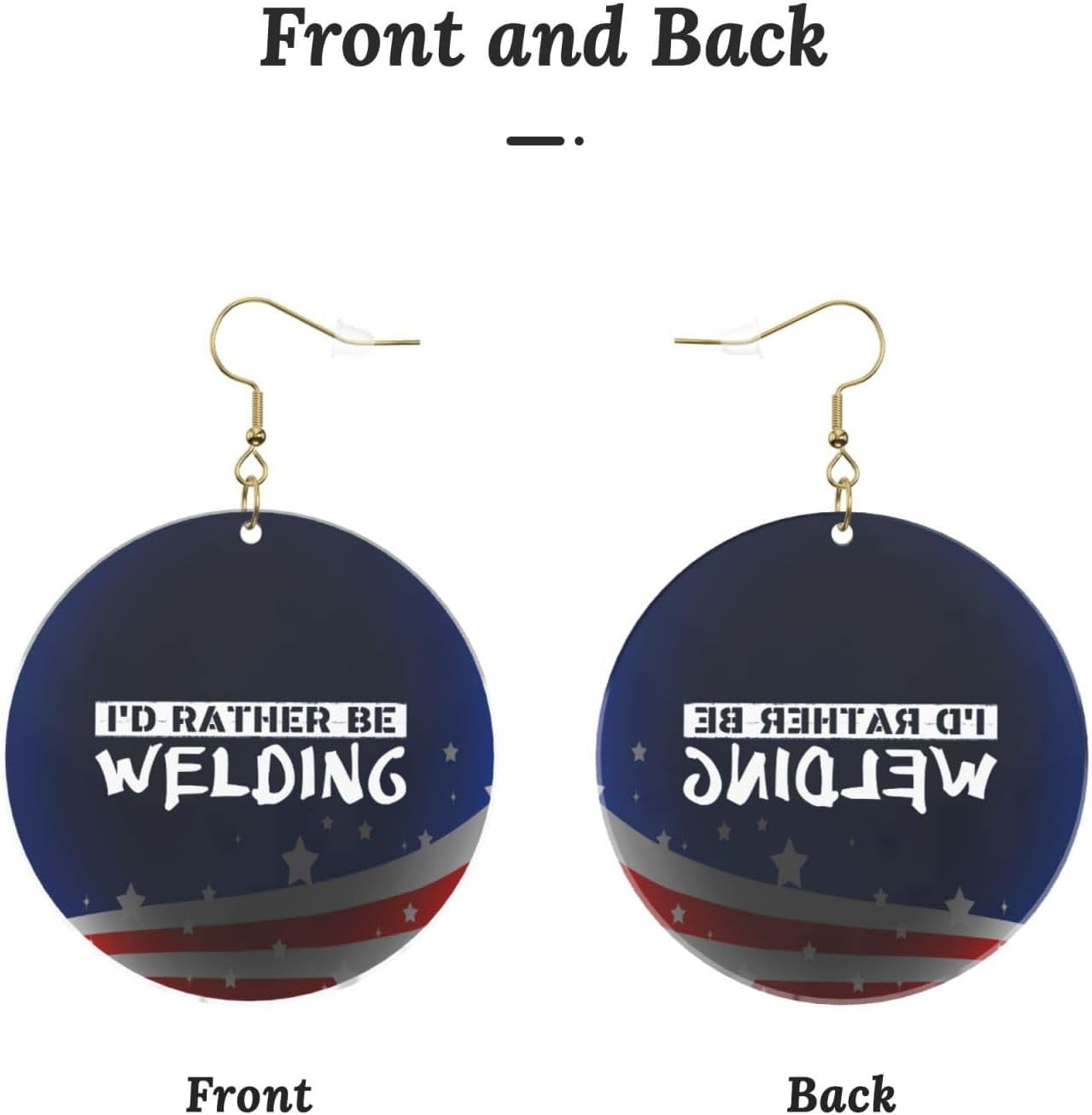 I'D Rather Be Welding Stylish Round Acrylic Earrings Lightweight Diverse For All Occasions[v250]