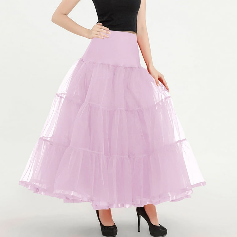 Women's 1950s Petticoat Lightweight Vintage Puffy Skirt Elastic