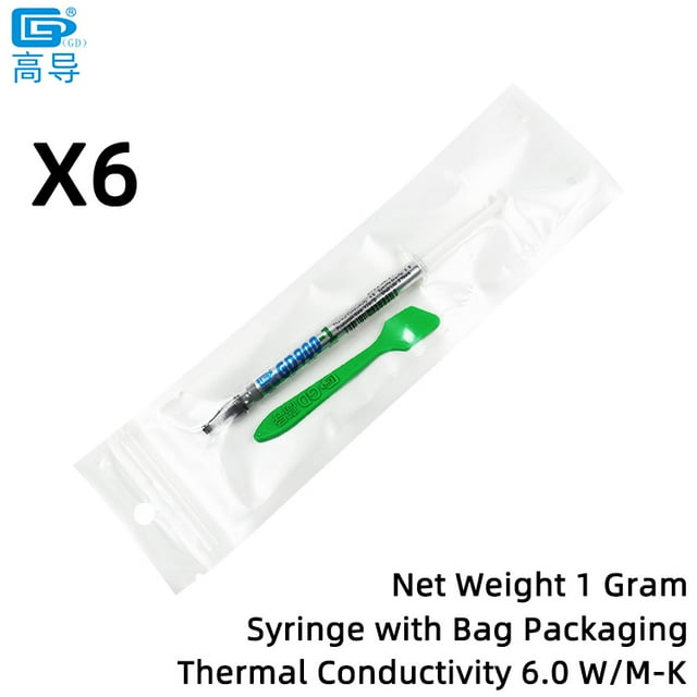 900-1 Thermal Conductive Grease Paste Plaster Heat Sink Compound Net Weight 1/3/7/15/30 Grams Gray for CPU LED GPU SSY GD900-1-BA1 6 PCS