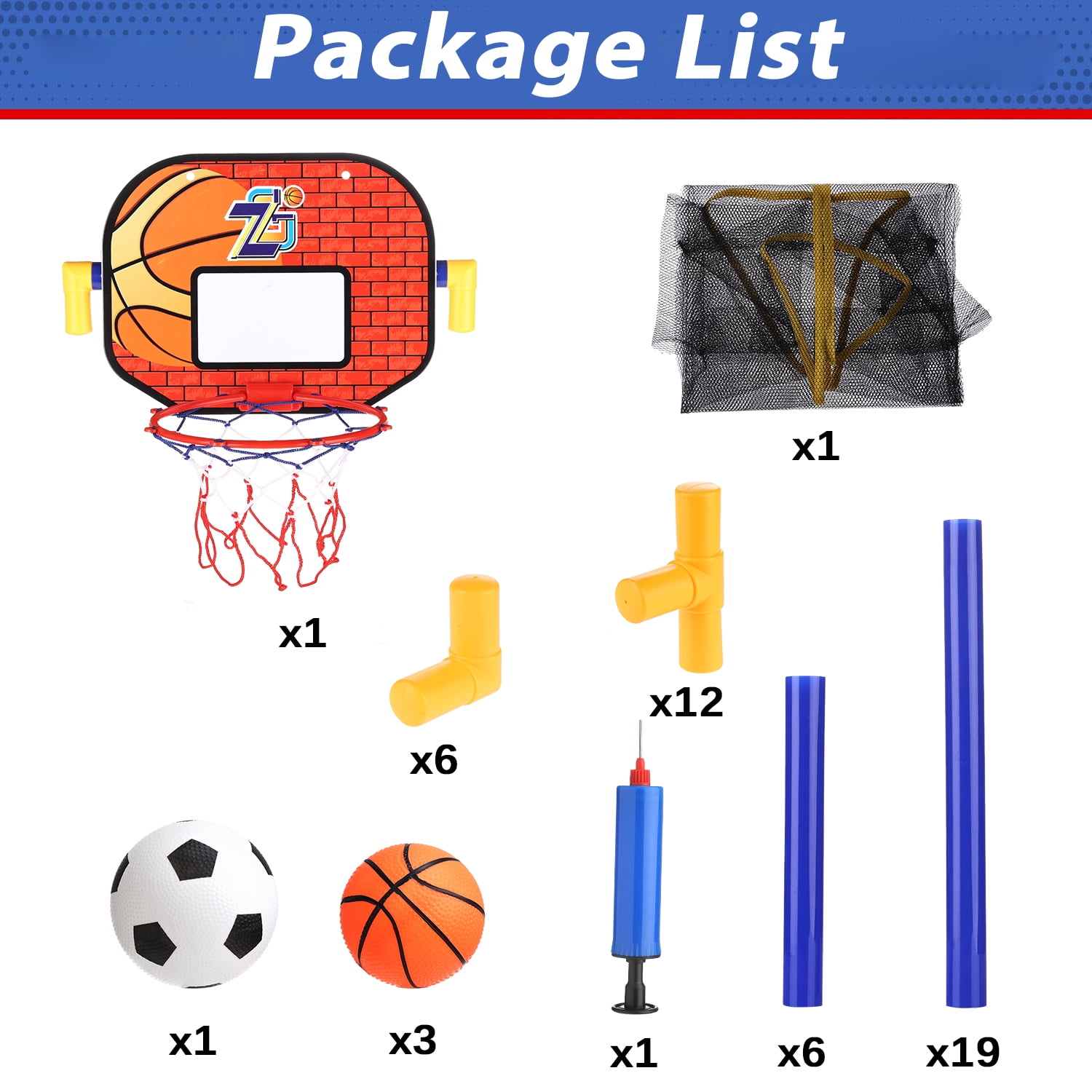 Gemeer Kids Basketball Hoop Arcade Game, 2 in 1 Sports Indoor Outdoor Basketball, Kid Sport Toys with 4 Balls & Inflatable Balls Pump, for Boys and Girls