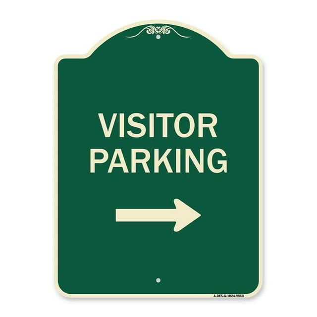 SignMission A-DES-G-1824-9868 18 x 24 in. Designer Series Sign - Visitor-Parking Right