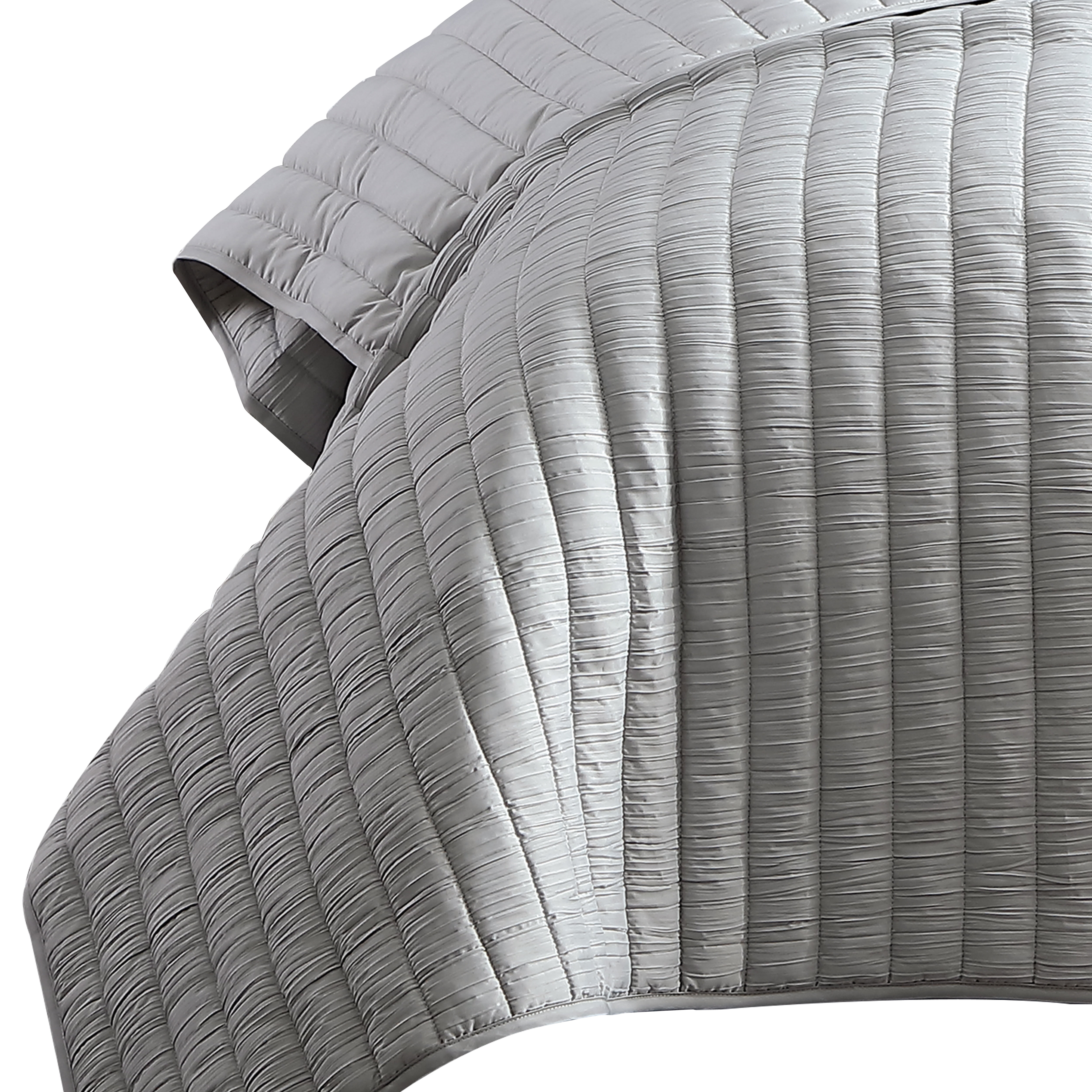 Riverbrook Home 3 Piece Quilt Set, King, Light Gray, Moonstone, Polyfill, Adult