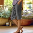 thumbnail image 2 of jiaxiM Capri Pants for Women Cotton Linen High Waisted Pants Dressy Casual Elastic Waist Cropped Trousers Summer Breathable Clothes with Pocket, 2 of 8