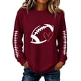 thumbnail image 2 of Womens Game Day Sweatshirt Features Crew Neck Long Sleeves Football Heart Graphic Sleeve Print And Casual Pullover Styling, 2 of 5