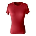thumbnail image 3 of Adeawade Womens Tshirt Short Sleeve Solid Color Tops Round Neck Classic Tee Clothing S Red, 3 of 3