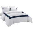 thumbnail image 5 of Funda nórdica 220x240cm Juego de cama de hotel Microfibra lavada Confort y Cremallera metálica suave Hogar con funda de almohada 50x75cm, Azul marino JFHHH pequeña, 5 of 5