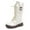 White, variant on REDARER Girls Knee High Boots Comfortable Soft Flat Sole Non Thick Bottom PU Leather Princess Style Lace Up Design,Size:5-5.5 Years