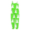 thumbnail image 4 of Weebloom Toddler Girl Halloween Romper Fashionable Casual Pumpkin Printed Suspender Jumpsuit Soft Onesie,Green, 4 of 5