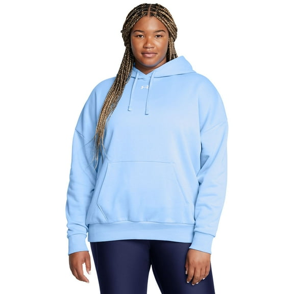 Women's Under Armour Rival Fleece Oversized Hoodie Color: Hrzon Blue Size: 2X